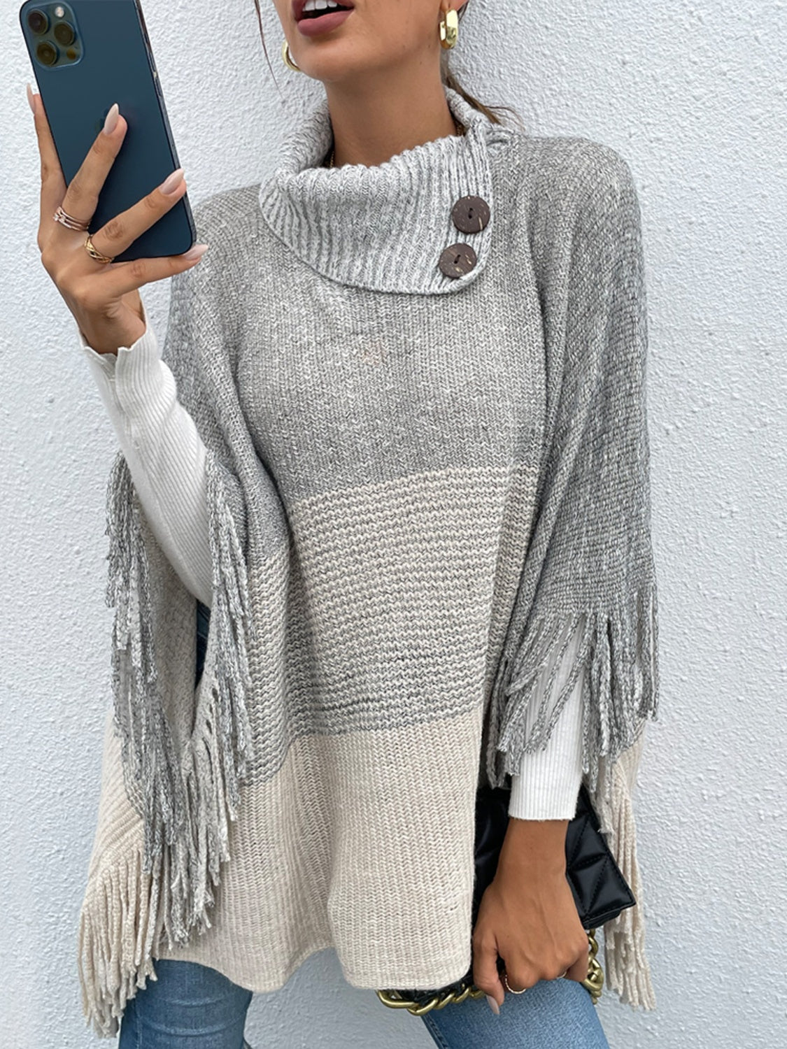 Color Block Fringed Sweater - Tantalize Boutique