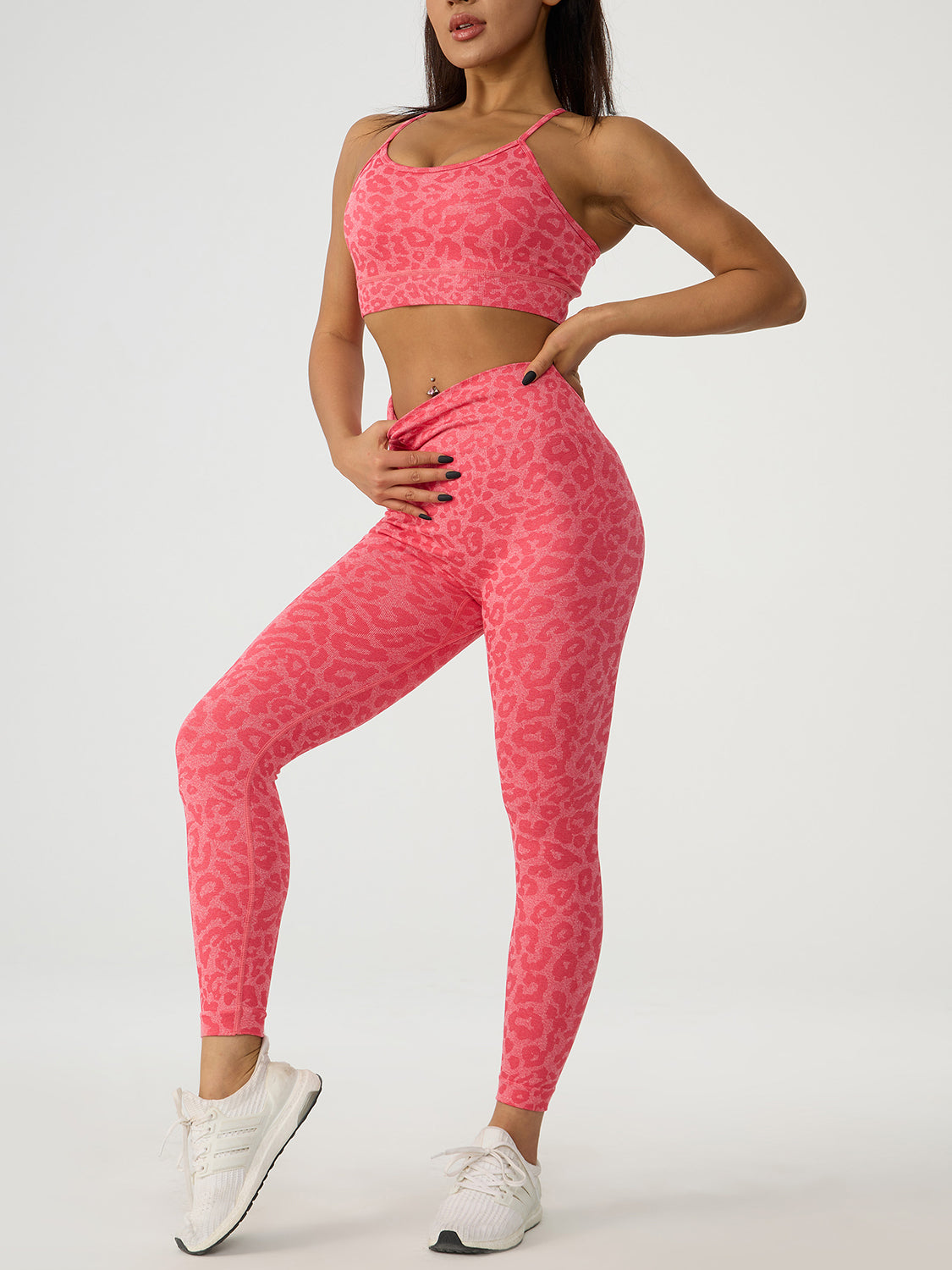 Leopard Crisscross Top and Leggings Active Set - Tantalize Boutique
