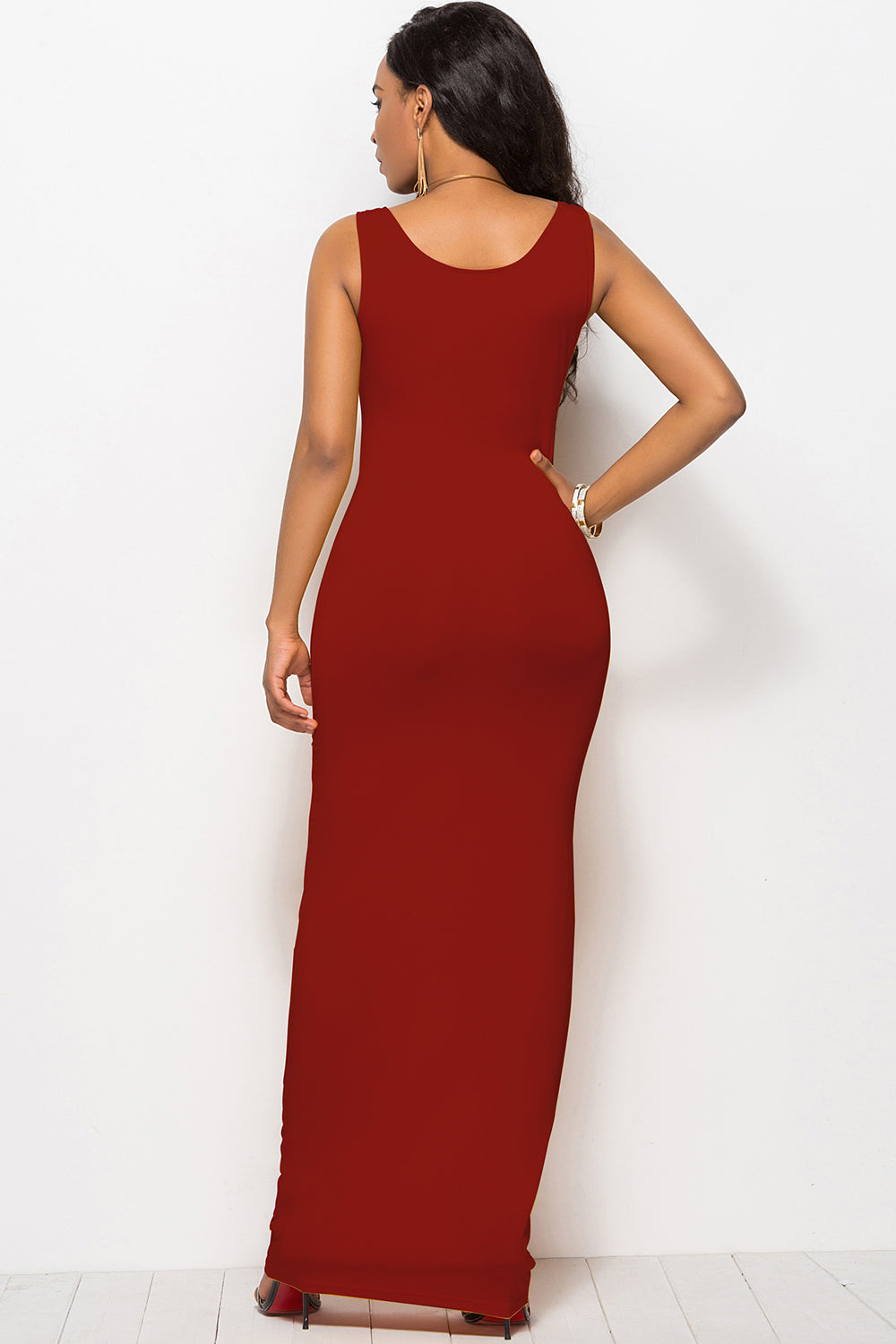 Scoop Neck Wide Strap Maxi Dress - Tantalize Boutique
