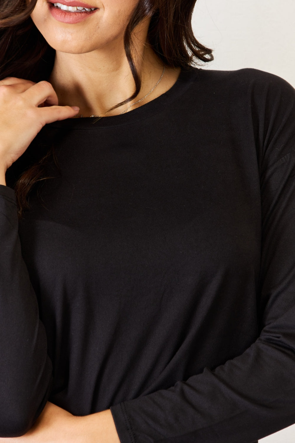 JULIA Round Neck Long Sleeve T-Shirt and Leggings Set - Tantalize Boutique