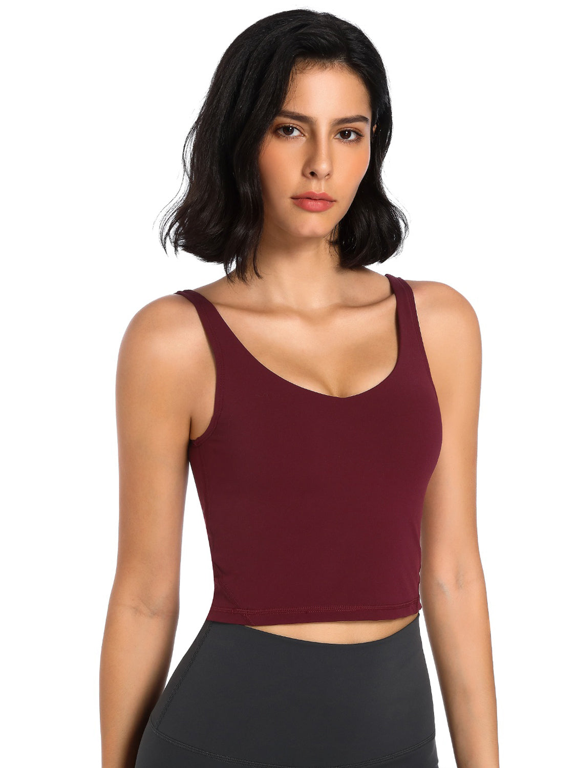 Scoop Neck Wide Strap Active Tank - Tantalize Boutique