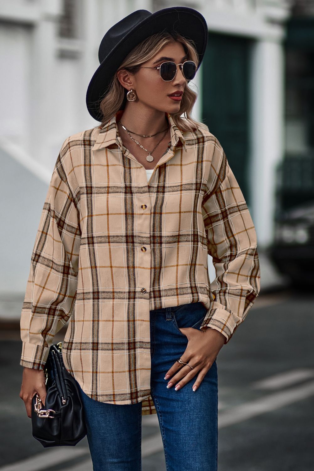 Plaid Long Sleeve Shirt - Tantalize Boutique