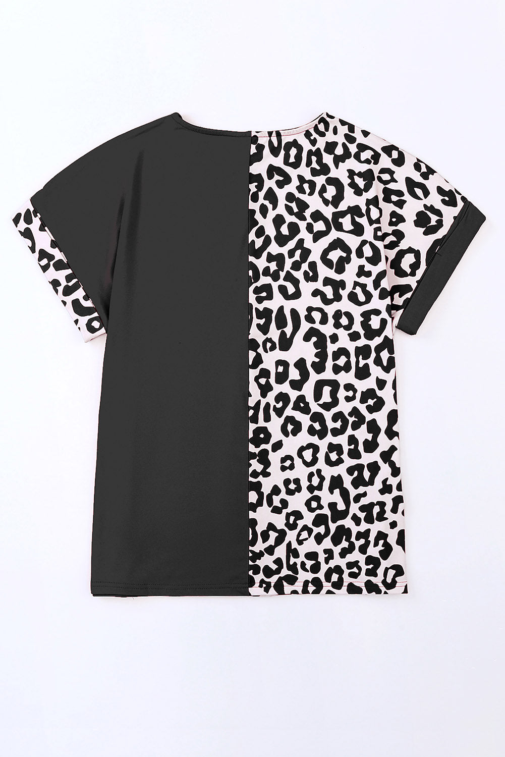 Plus Size Leopard Round Neck T-Shirt - Tantalize Boutique