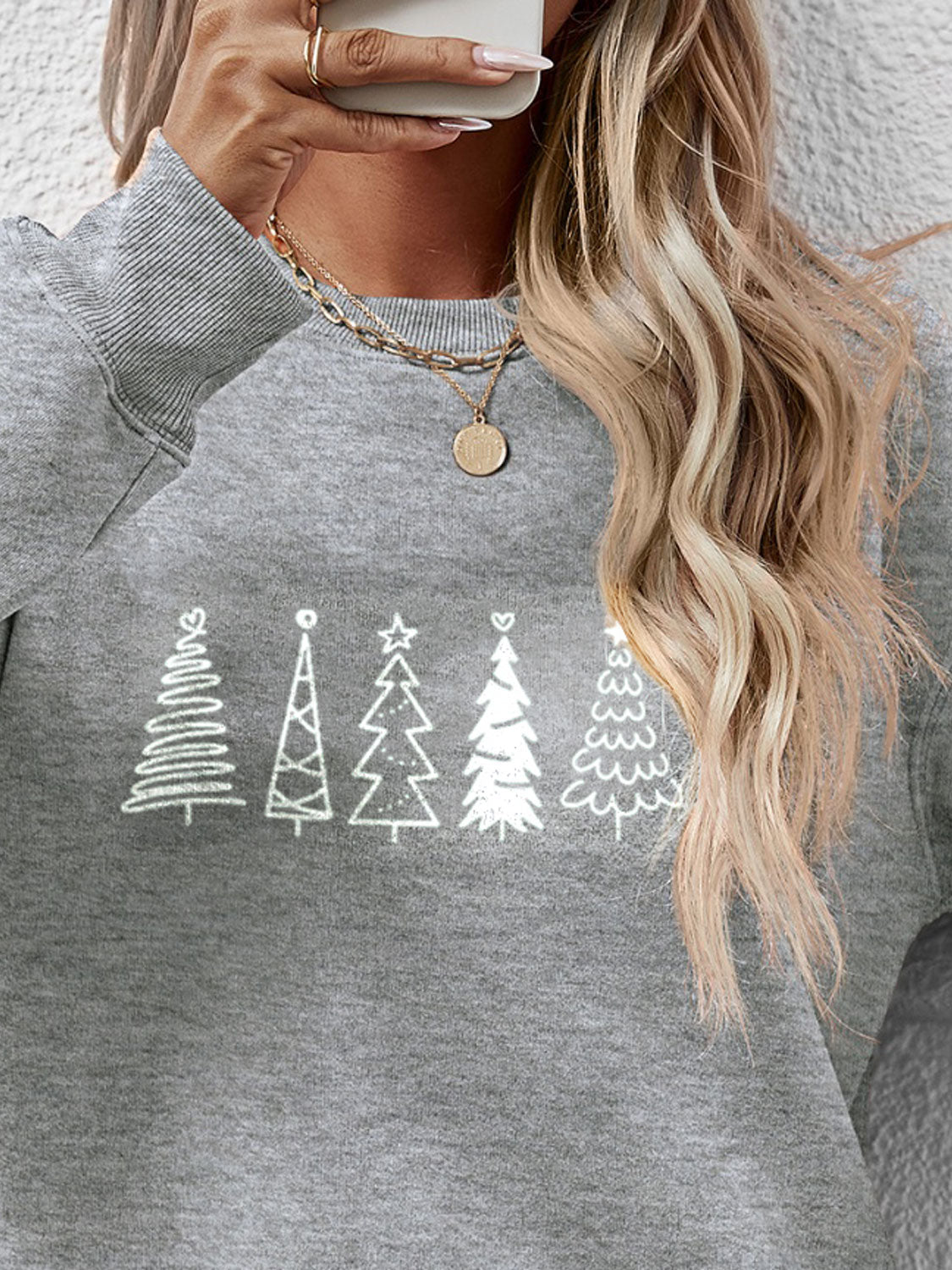 Christmas Tree Graphic Drop Shoulder Sweatshirt - Tantalize Boutique