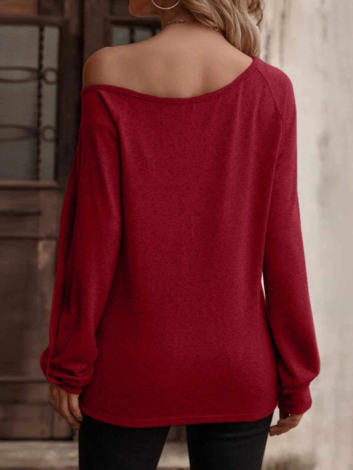 Decorative Button One Shoulder T-Shirt - Tantalize Boutique