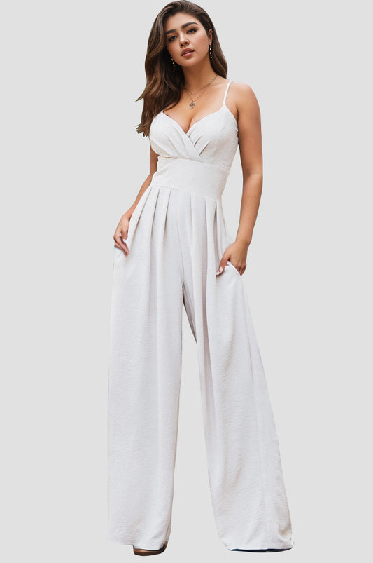 Spaghetti Strap Wide Leg Jumpsuit - Tantalize Boutique