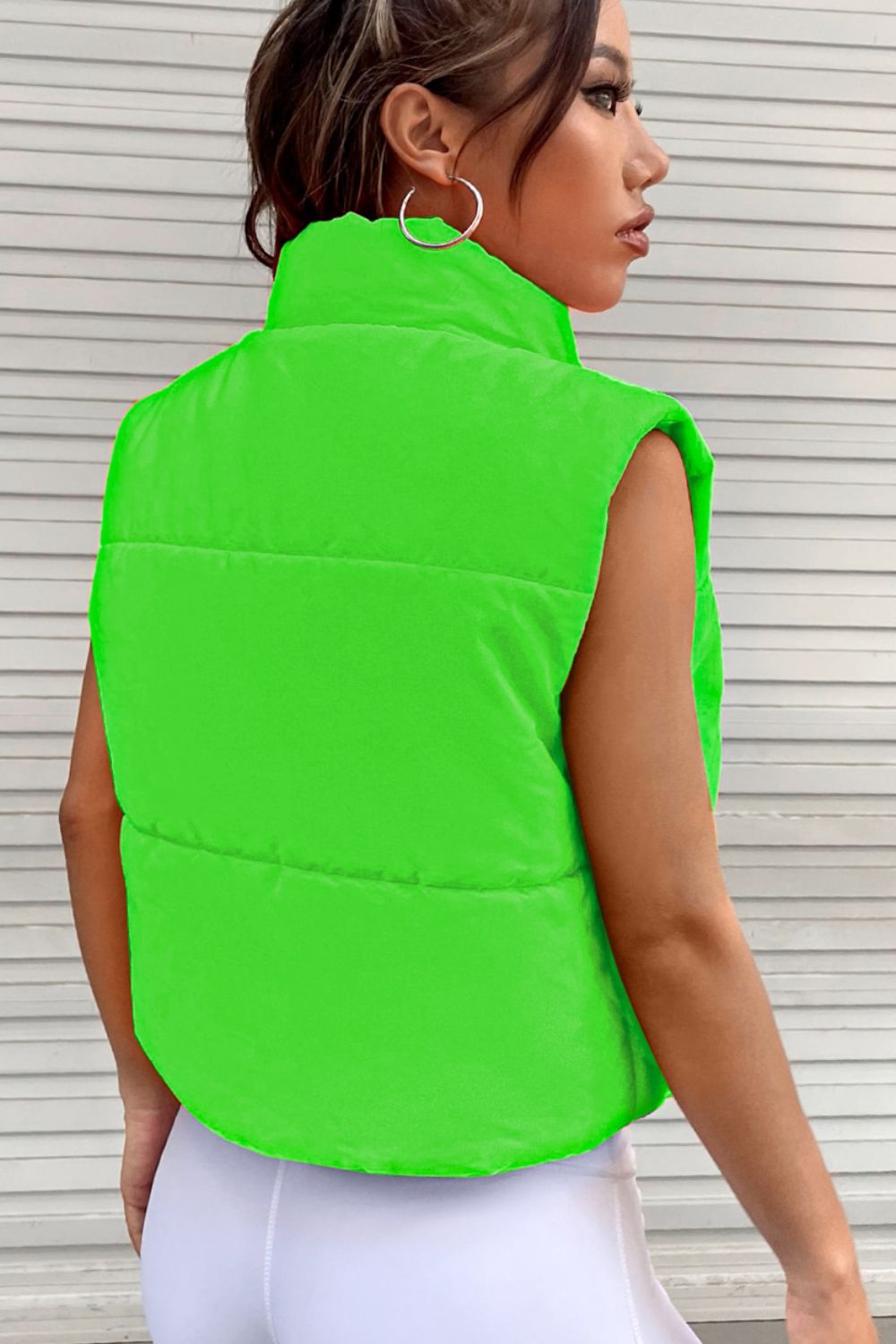 Zip Up Turtleneck Vest Coat - Tantalize Boutique