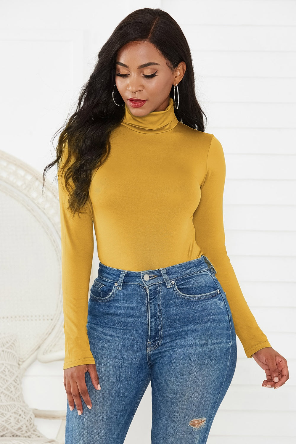Turtleneck Long Sleeve Bodysuit - Tantalize Boutique