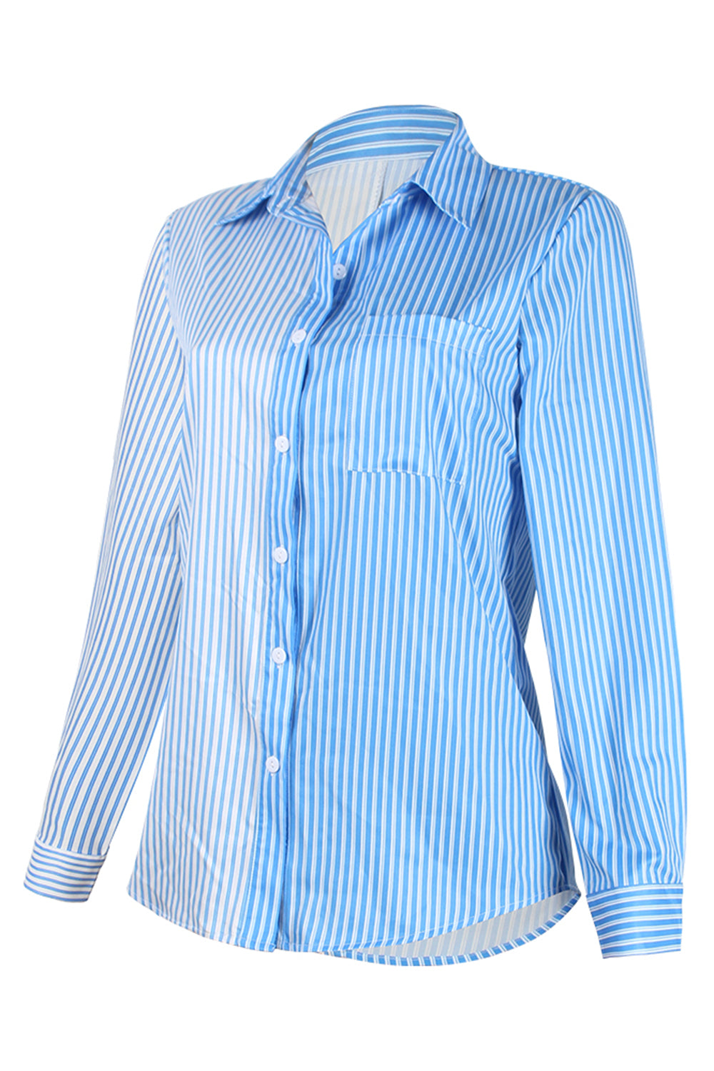 Striped Button Up Long Sleeve Shirt - Tantalize Boutique