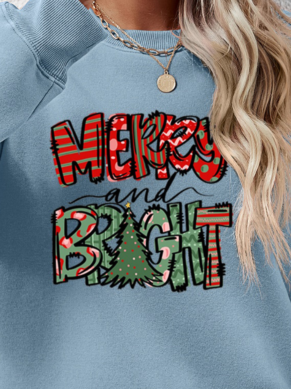 MERRY AND BRIGHT Long Sleeve Sweatshirt - Tantalize Boutique