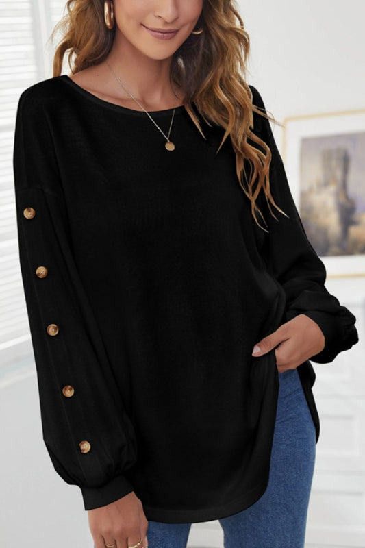 Round Neck Dropped Shoulder T-Shirt - Tantalize Boutique
