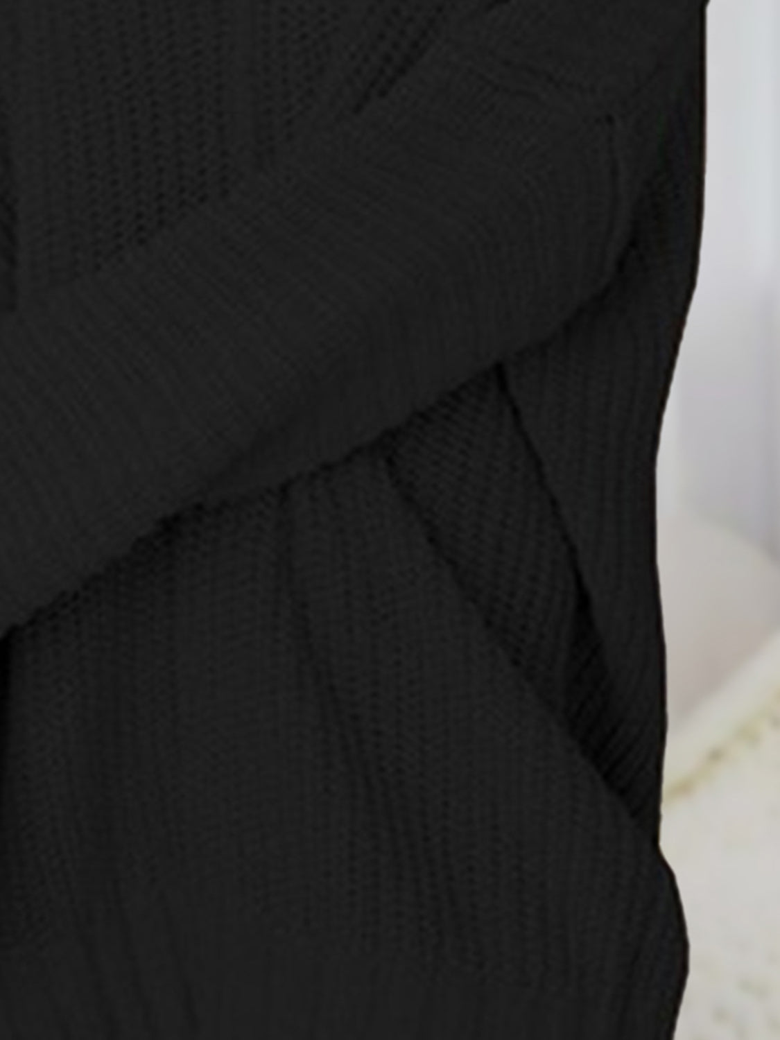 V-Neck Long Sleeve Mini Sweater Dress - Tantalize Boutique