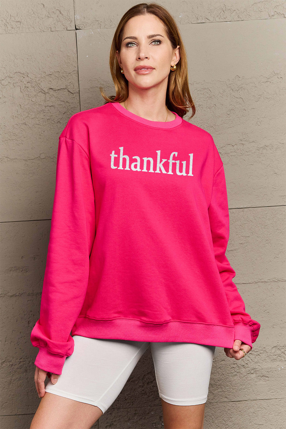 Simply Love Full Size THANKFUL Graphic Sweatshirt - Tantalize Boutique