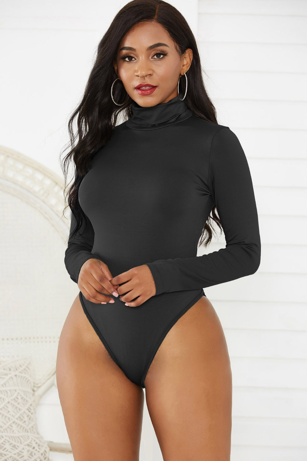 Turtleneck Long Sleeve Bodysuit - Tantalize Boutique
