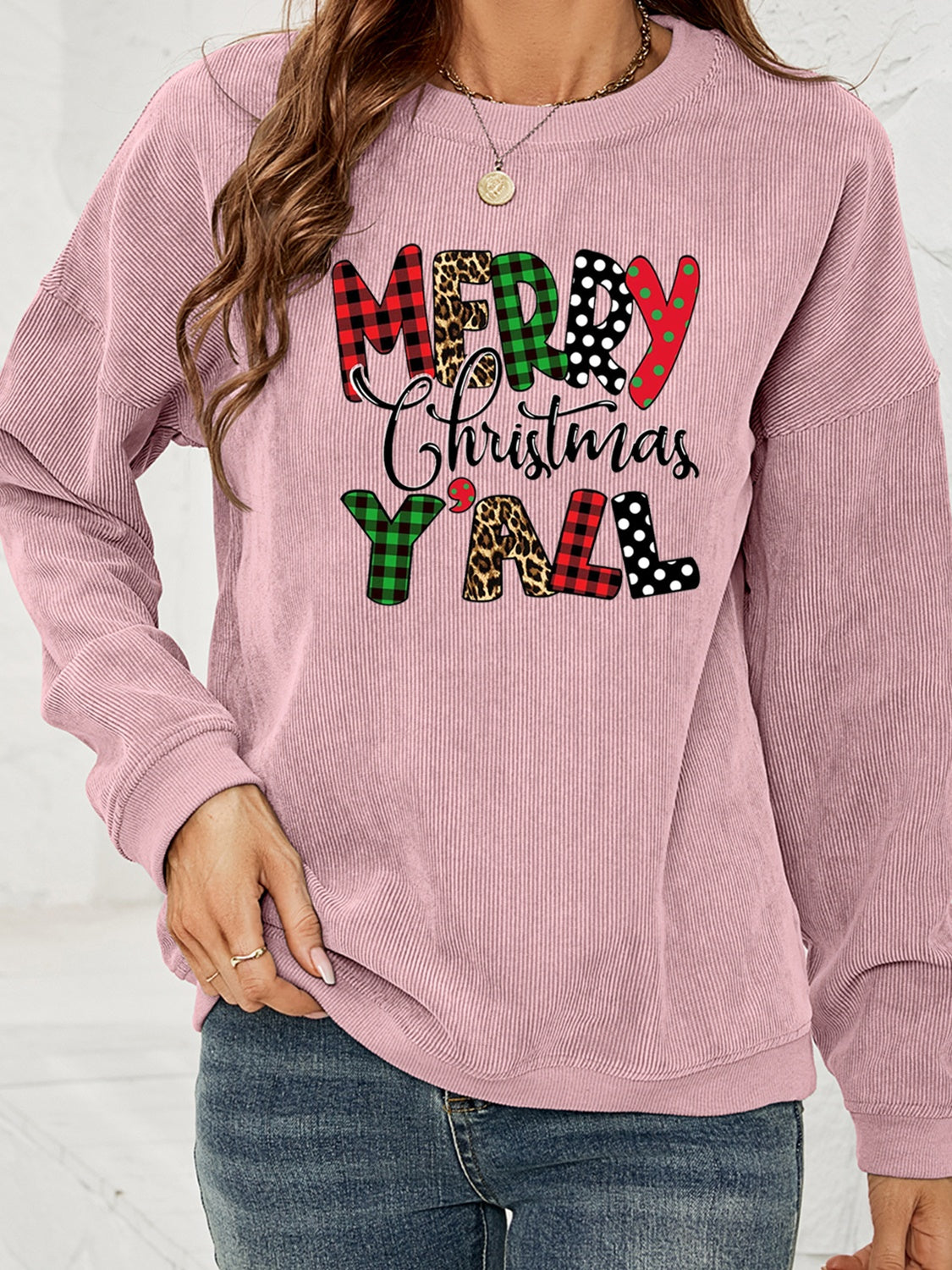 MERRY CHRISTMAS Y'ALL Graphic Sweatshirt - Tantalize Boutique
