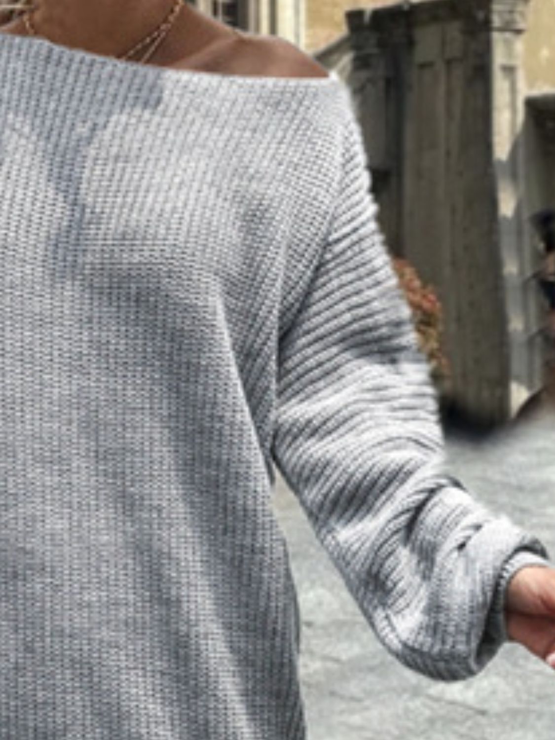 One Shoulder Lantern Sleeve Sweater Dress - Tantalize Boutique