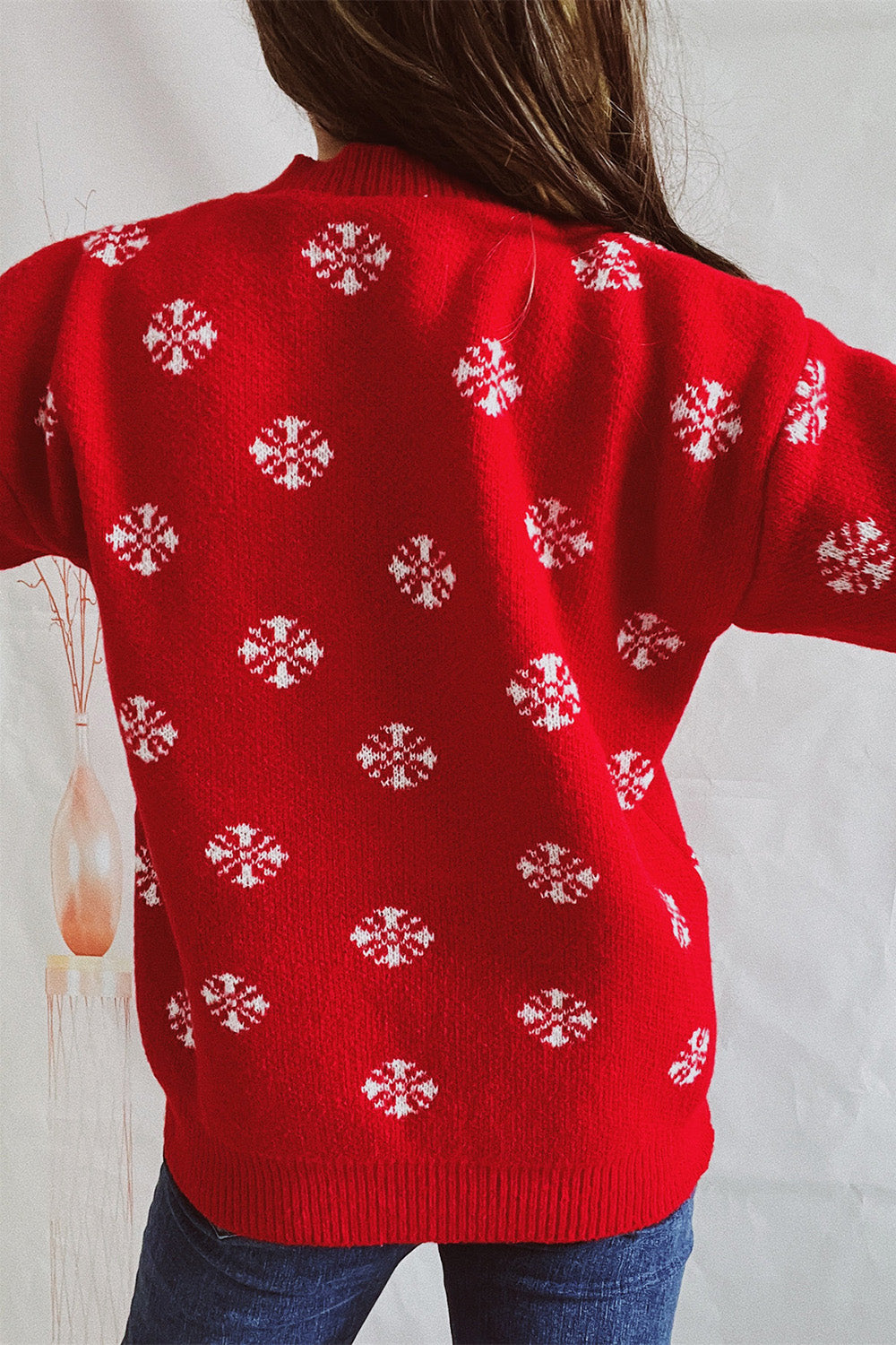 Pearl Detail Round Neck Long Sleeve Sweater - Tantalize Boutique