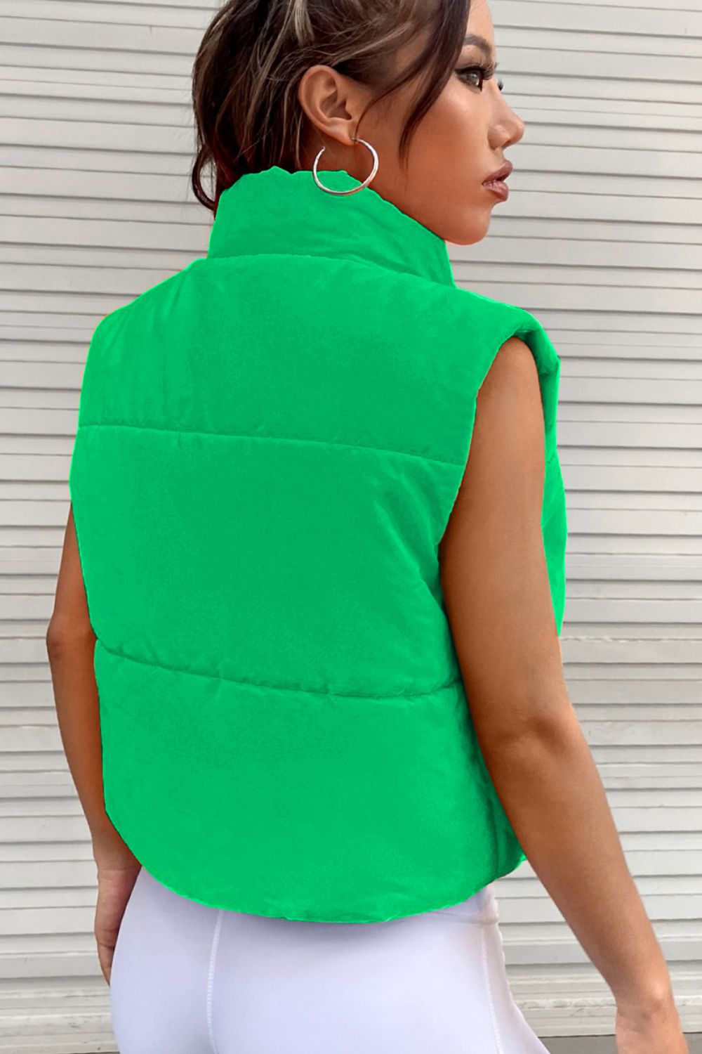 Zip Up Turtleneck Vest Coat - Tantalize Boutique