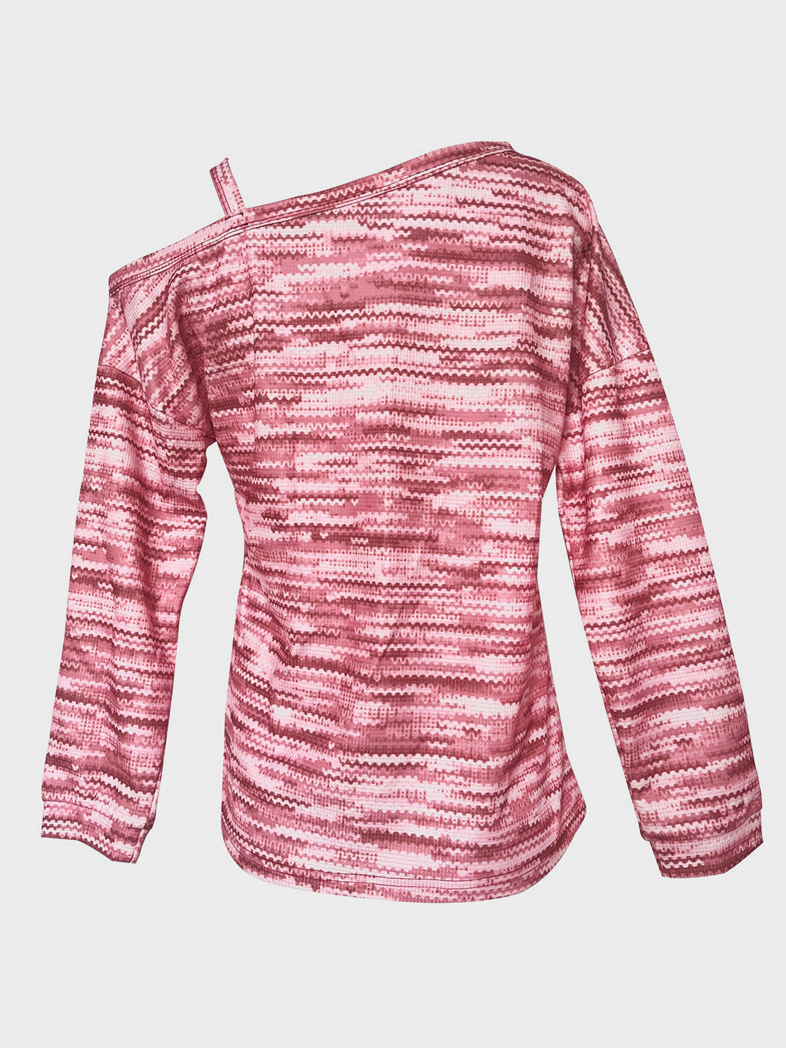 Heathered Asymmetrical Neck Long Sleeve T-Shirt - Tantalize Boutique