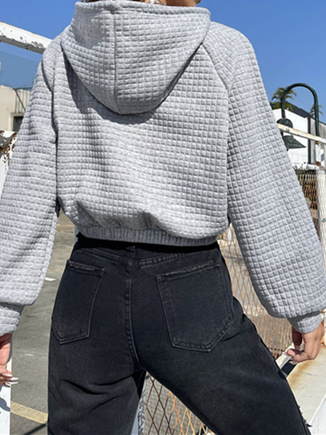 Drawstring Pocketed Raglan Sleeve Hoodie - Tantalize Boutique