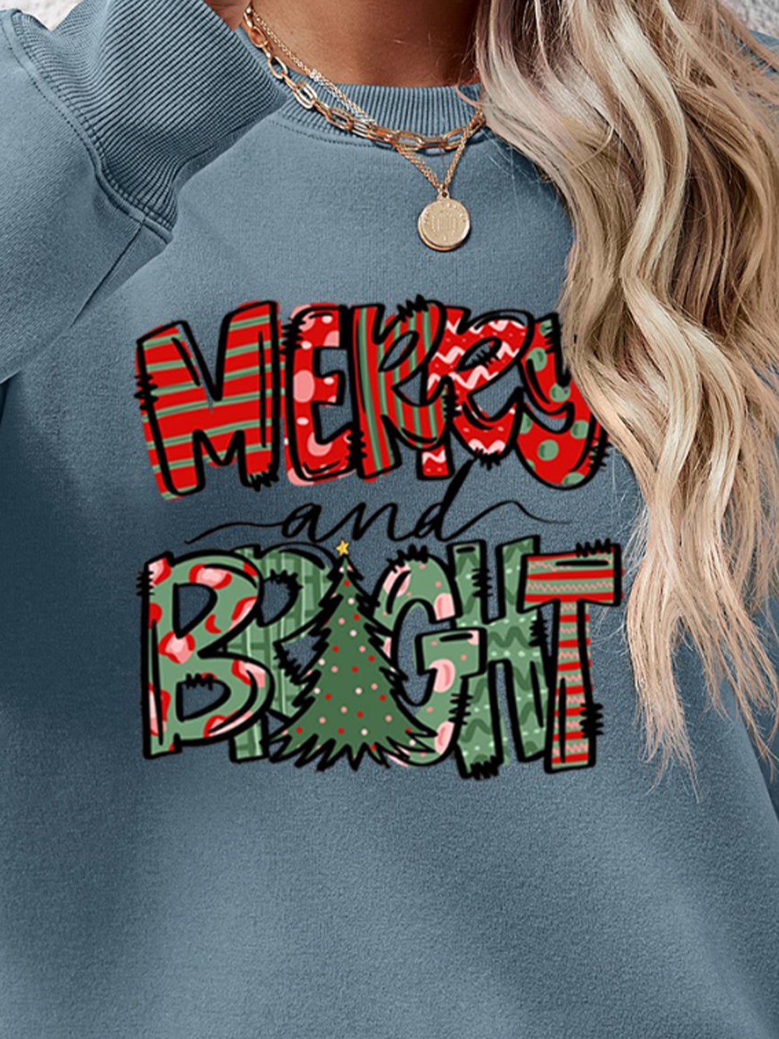 MERRY AND BRIGHT Long Sleeve Sweatshirt - Tantalize Boutique