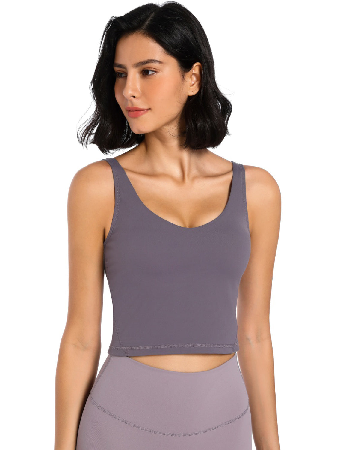 Scoop Neck Wide Strap Active Tank - Tantalize Boutique