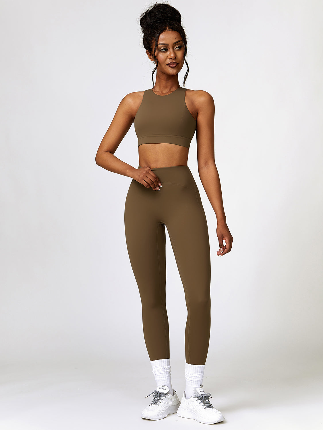 Cutout Cropped Sport Tank and Leggings Set - Tantalize Boutique