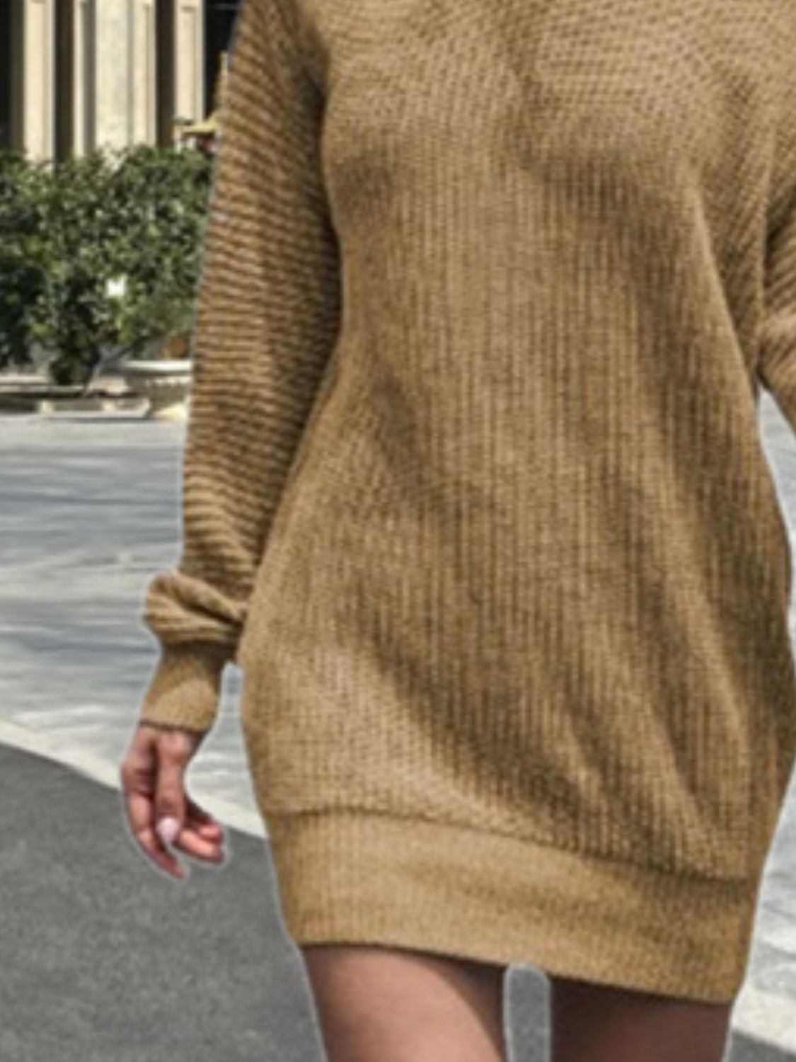 One Shoulder Lantern Sleeve Sweater Dress - Tantalize Boutique