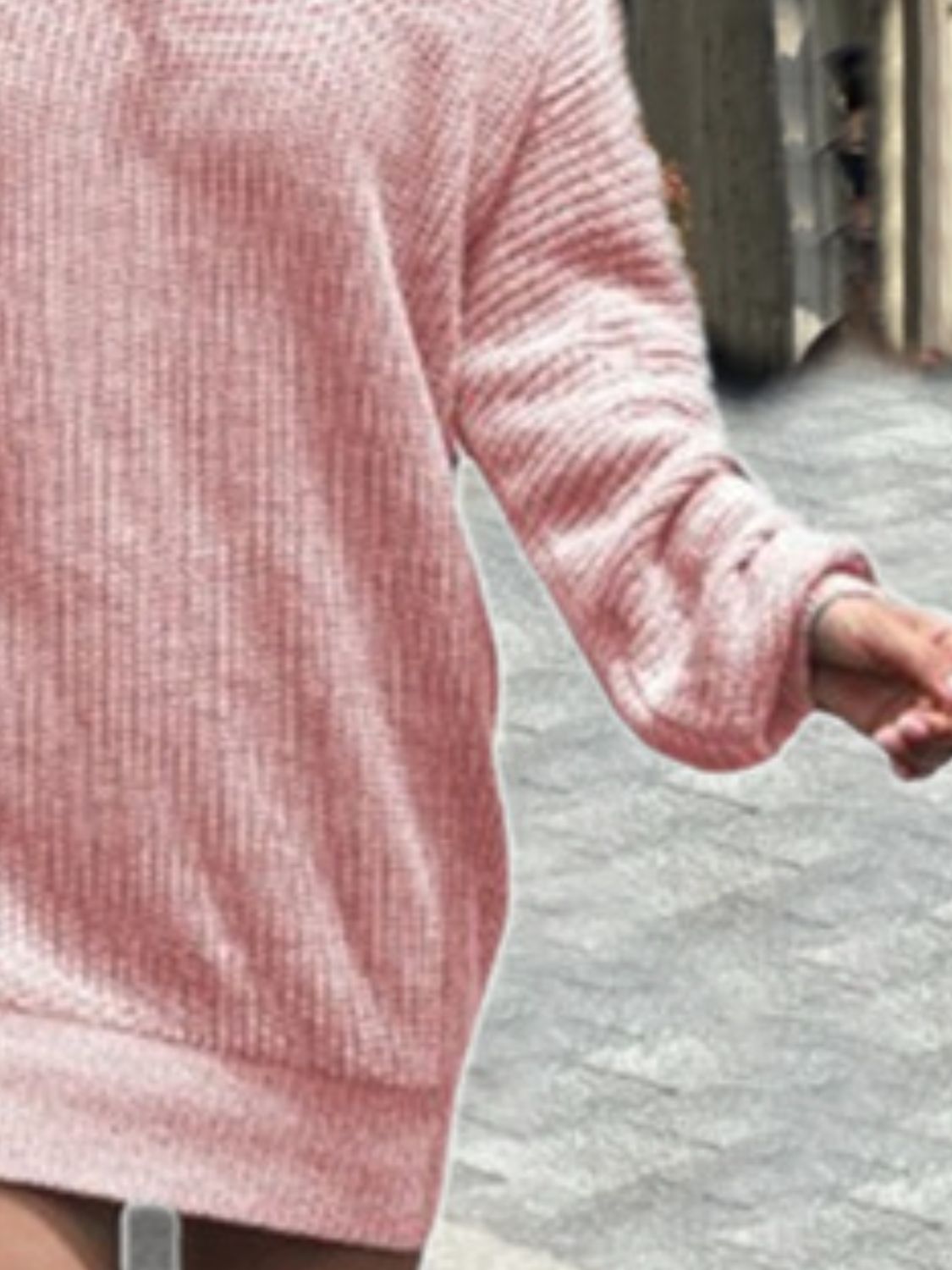 One Shoulder Lantern Sleeve Sweater Dress - Tantalize Boutique