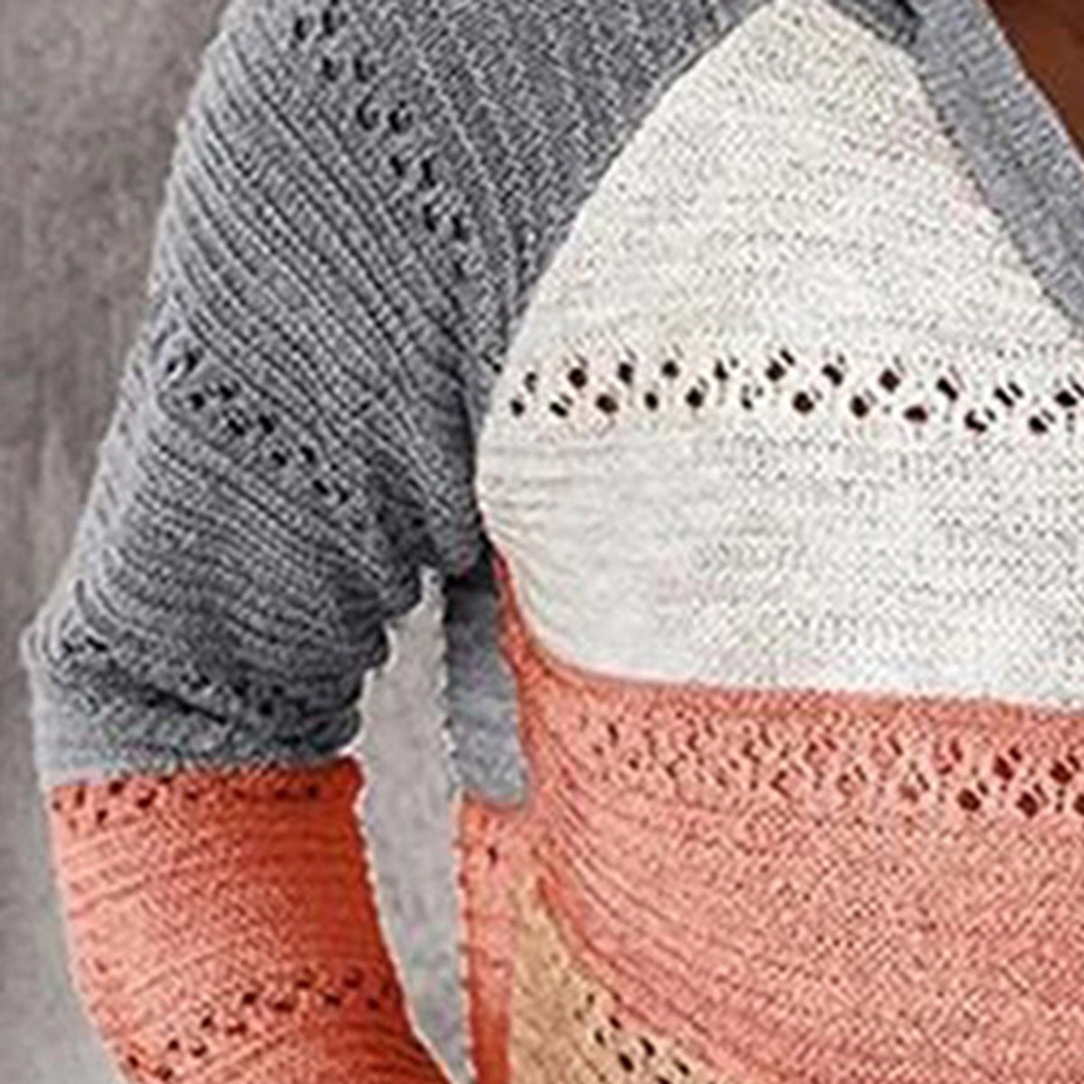 Color Block  Drawstring Hooded Sweater - Tantalize Boutique