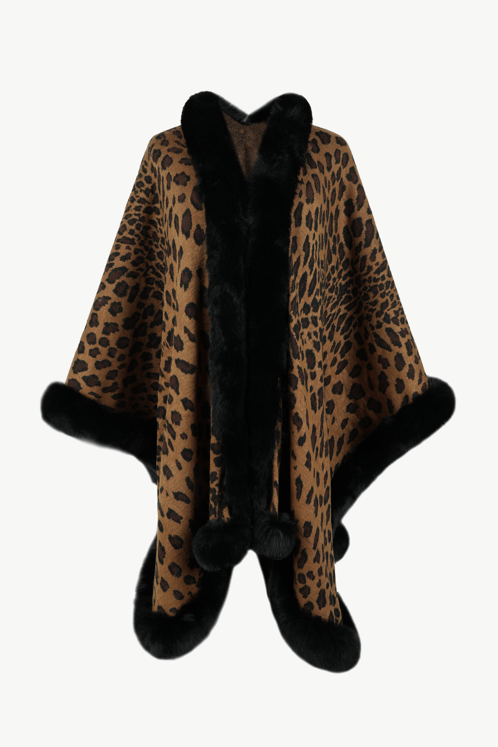 Leopard Open Front Poncho - Tantalize Boutique