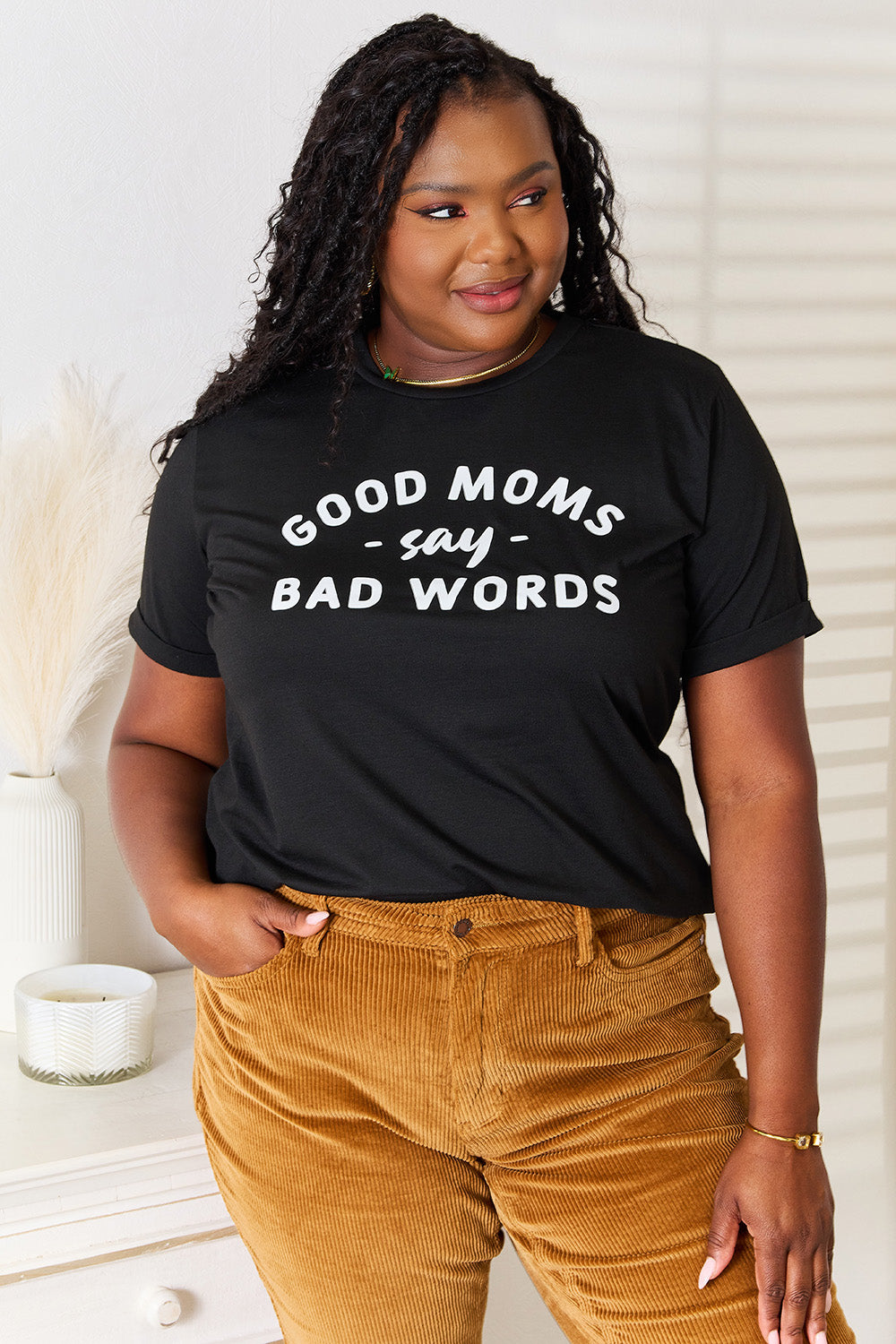 Simply Love GOOD MOMS SAY BAD WORDS Graphic Tee - Tantalize Boutique