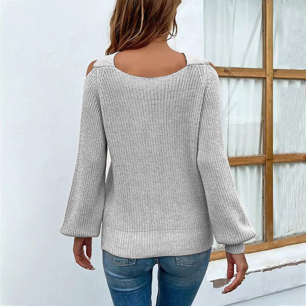 Crisscross Cold-Shoulder Sweater - Tantalize Boutique