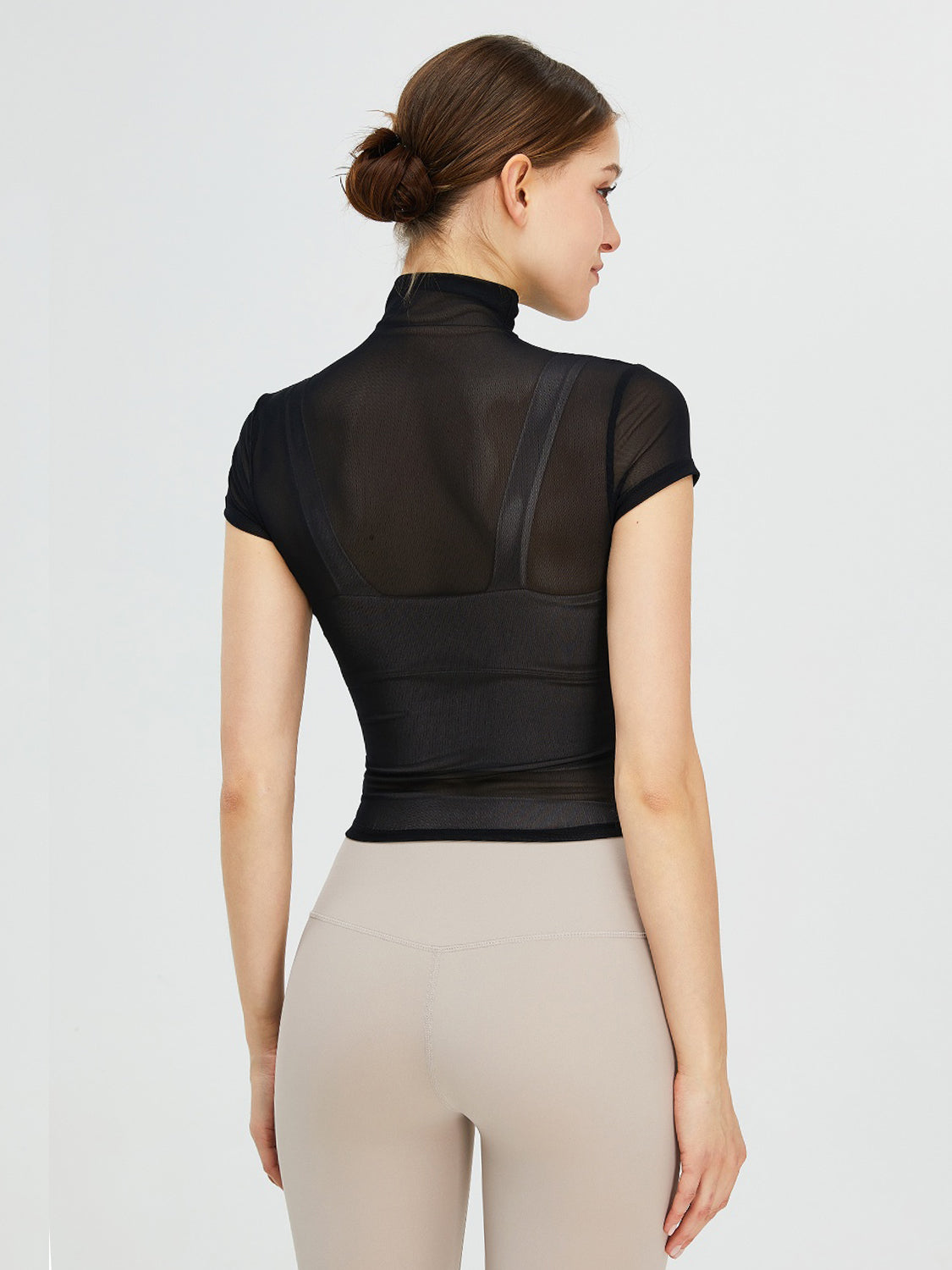 Turtleneck Cap Sleeve Active T-Shirt - Tantalize Boutique