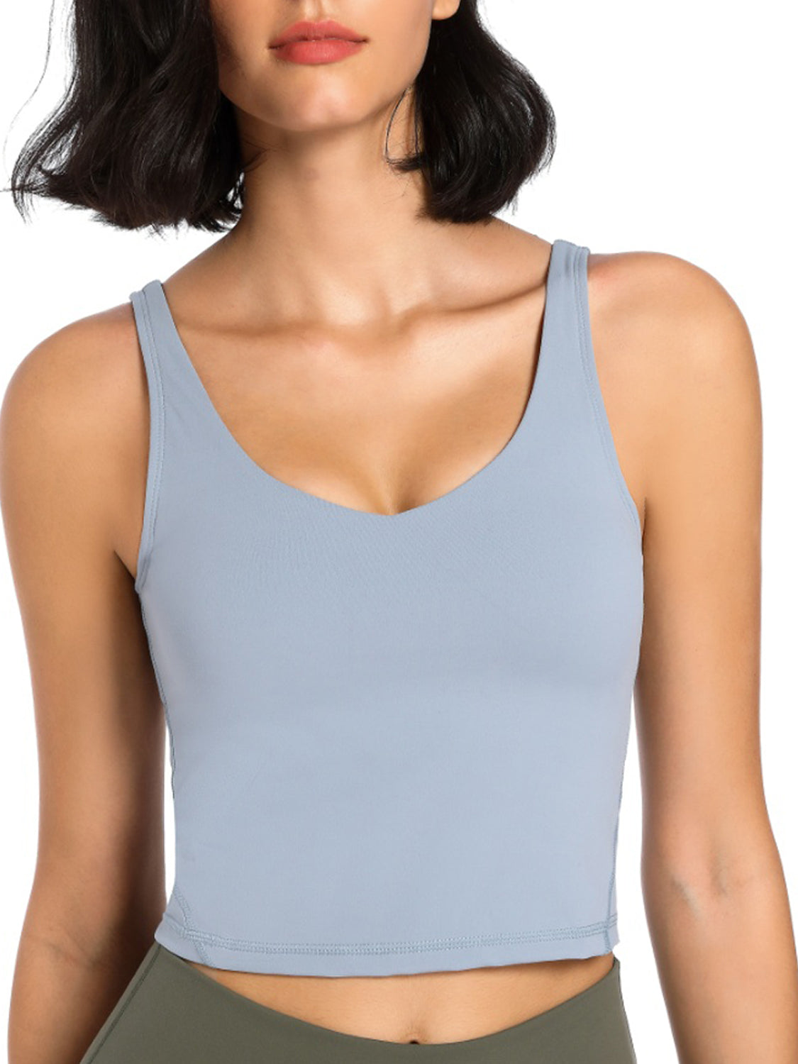 Scoop Neck Wide Strap Active Tank - Tantalize Boutique