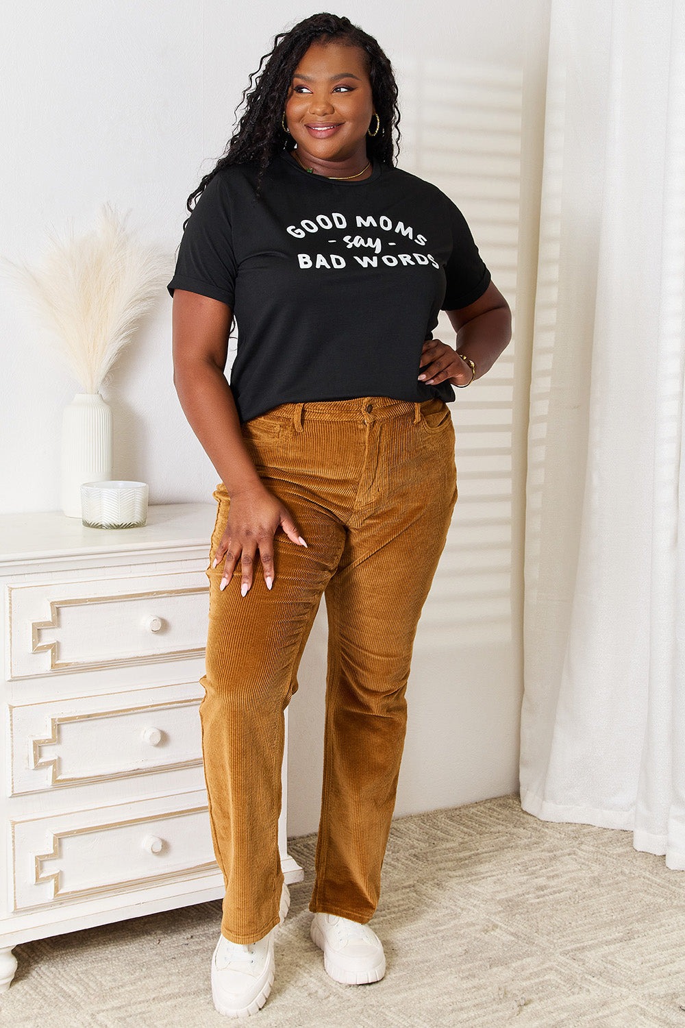 Simply Love GOOD MOMS SAY BAD WORDS Graphic Tee - Tantalize Boutique