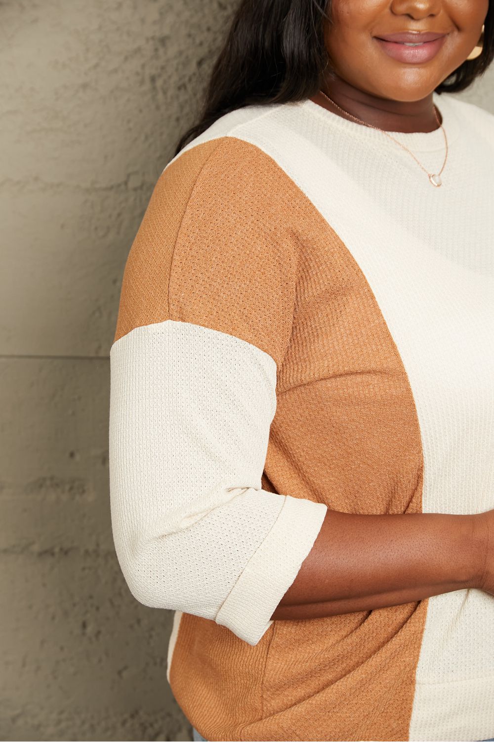 Sew In Love Full Size Tri-Color Pattern Blouse - Tantalize Boutique