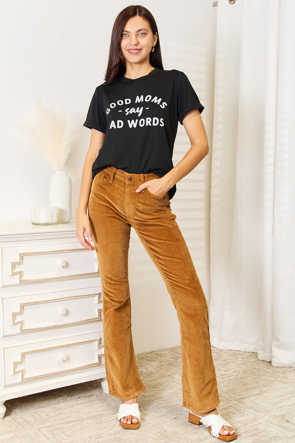 Simply Love GOOD MOMS SAY BAD WORDS Graphic Tee - Tantalize Boutique