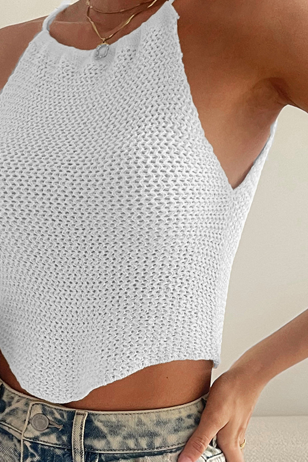 Round Neck Sleeveless Knit Top - Tantalize Boutique