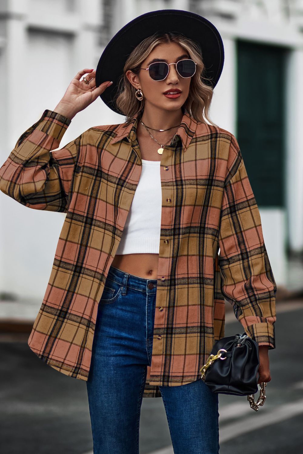 Plaid Long Sleeve Shirt - Tantalize Boutique