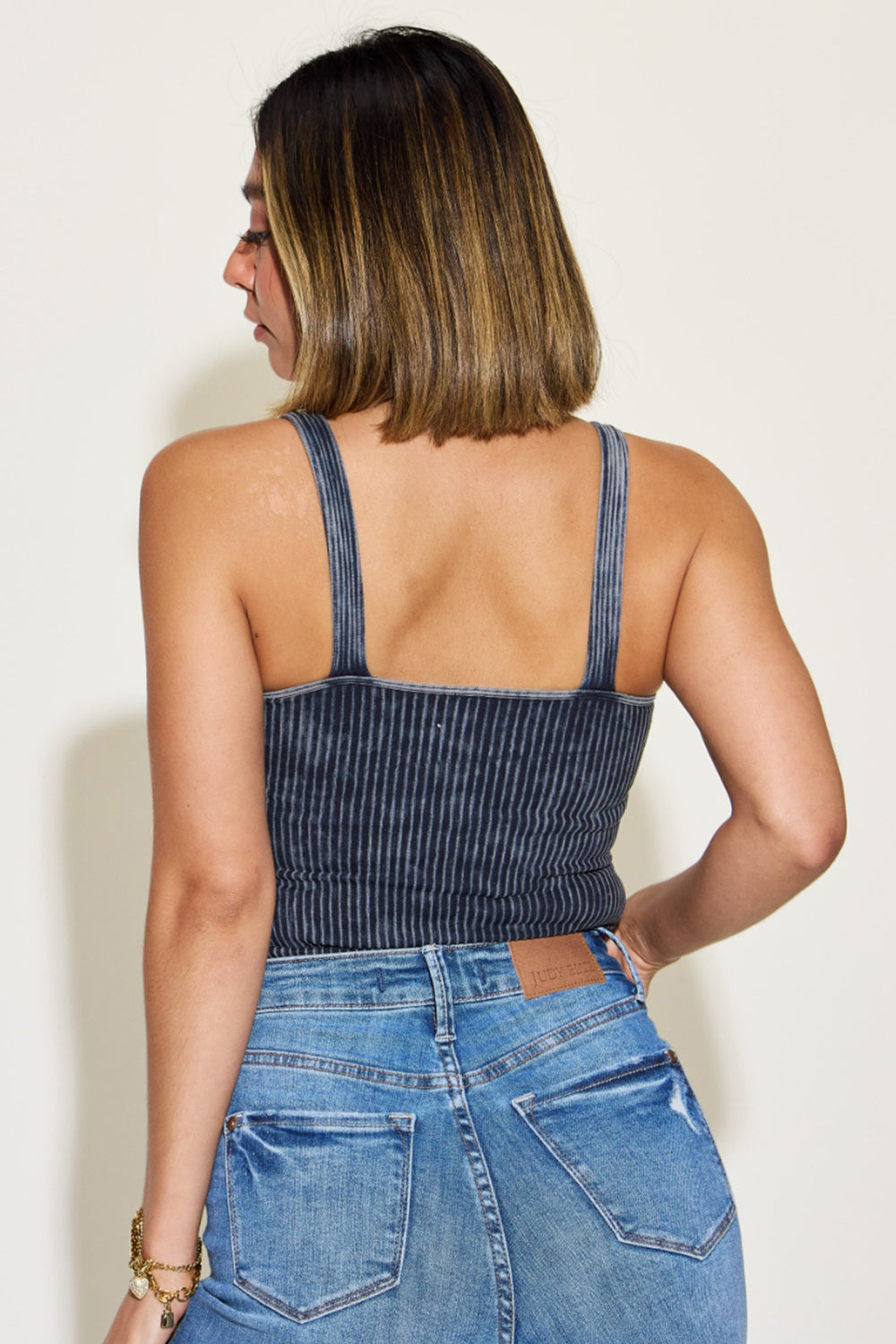 Zenana Ribbed Washed Square Neck Tank - Tantalize Boutique