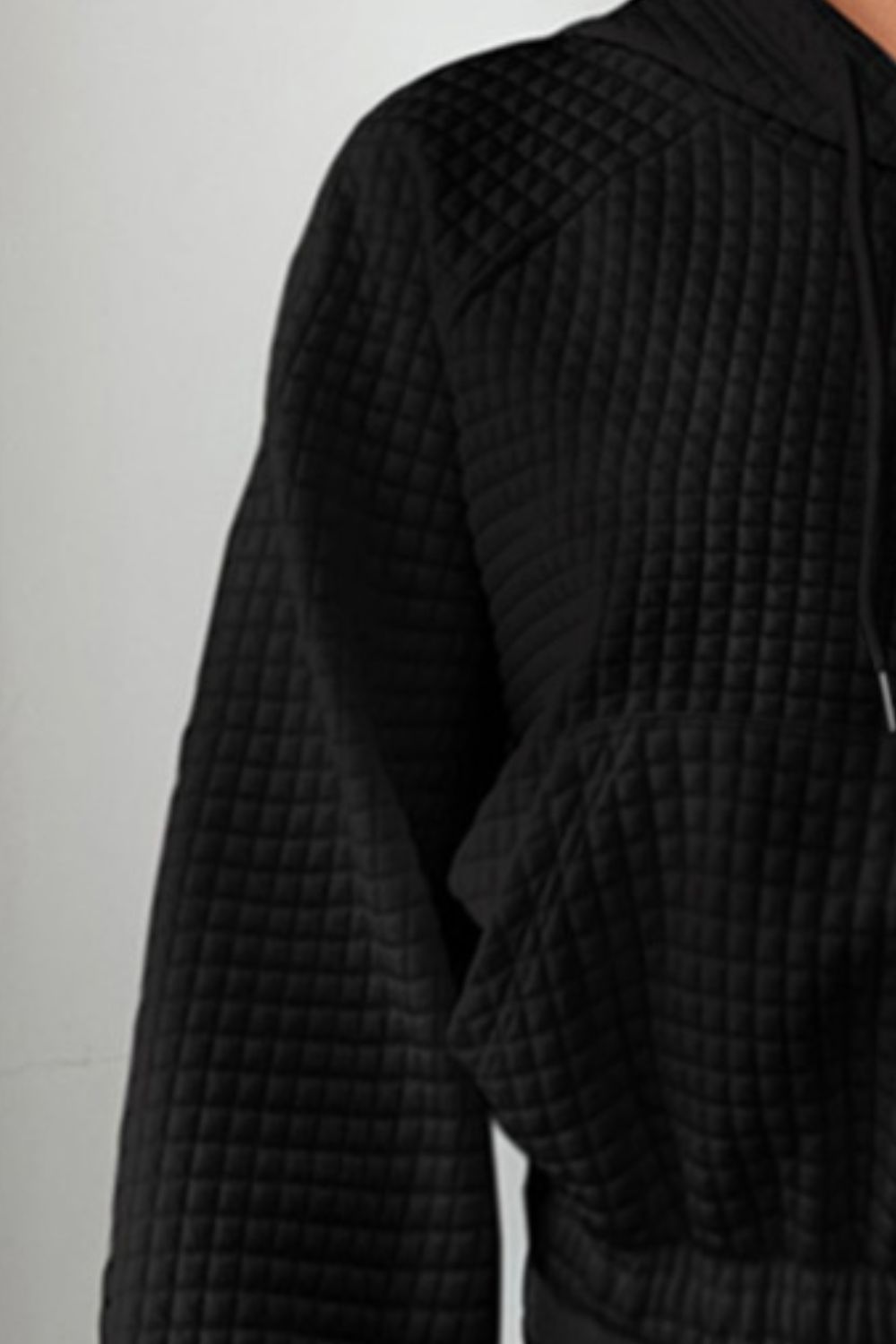 Drawstring Pocketed Raglan Sleeve Hoodie - Tantalize Boutique