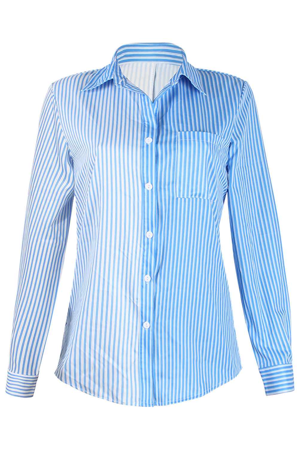 Striped Button Up Long Sleeve Shirt - Tantalize Boutique