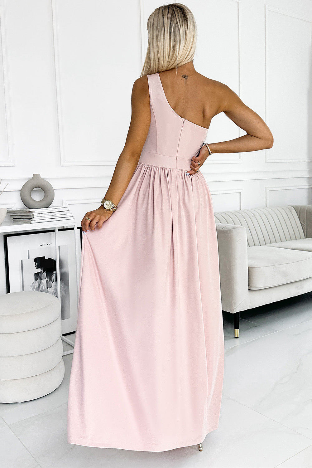 One-Shoulder Slit Maxi Dress - Tantalize Boutique