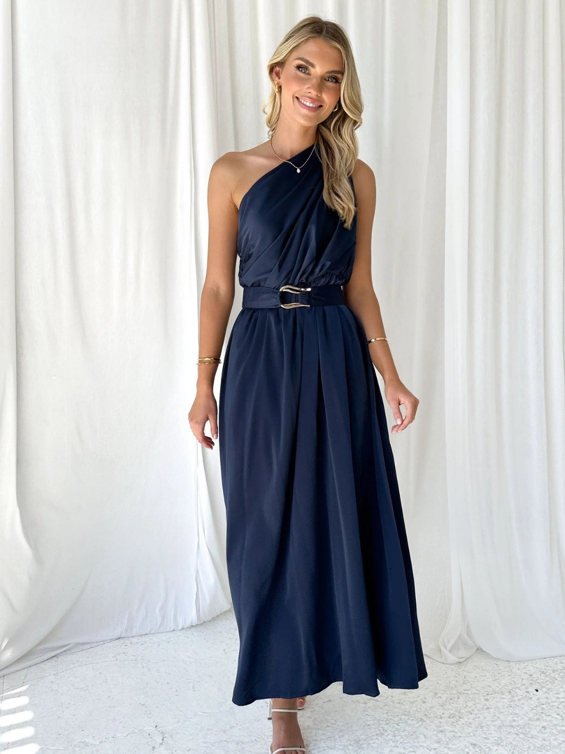 Ruched One Shoulder Dress - Tantalize Boutique