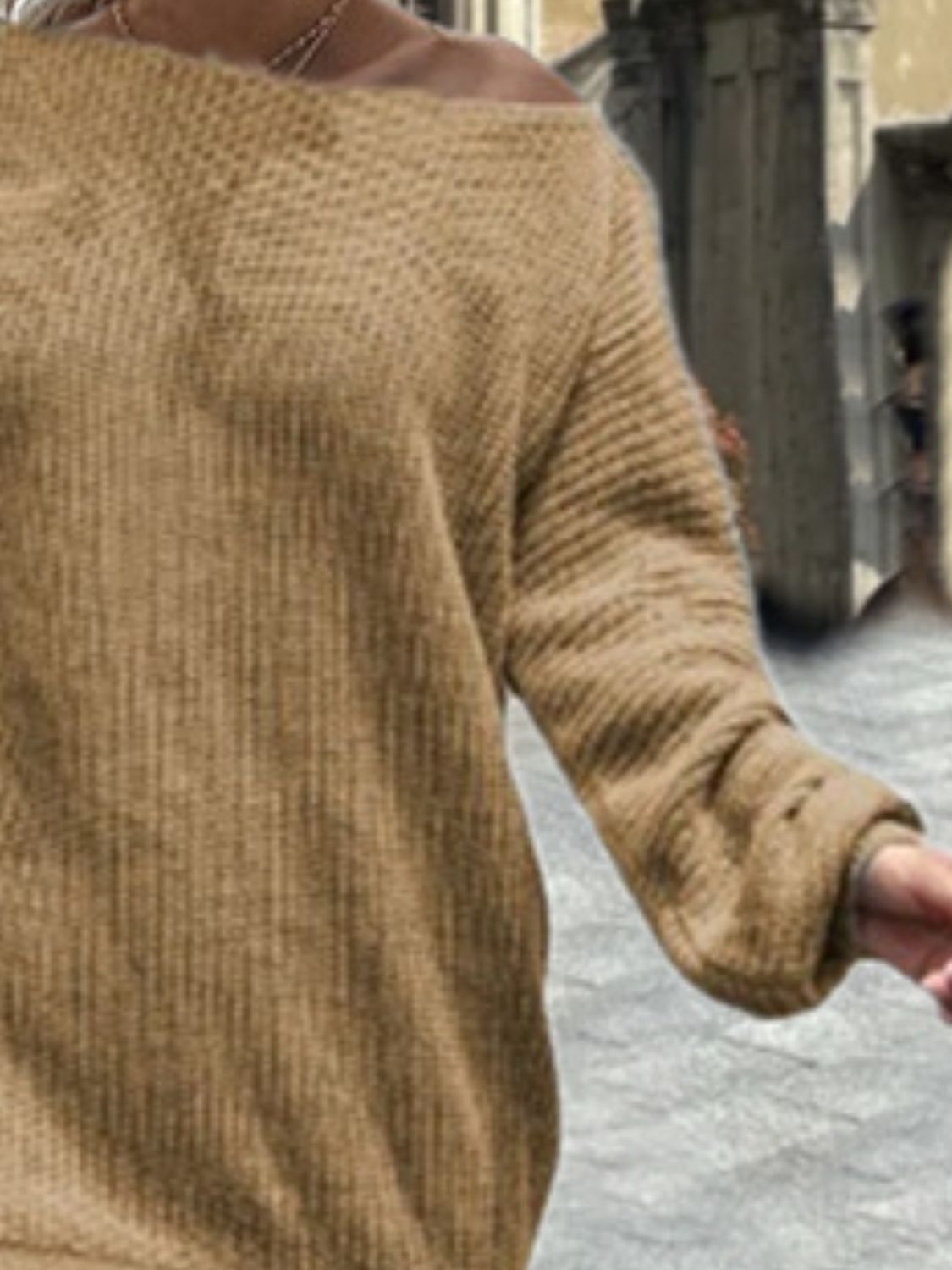 One Shoulder Lantern Sleeve Sweater Dress - Tantalize Boutique