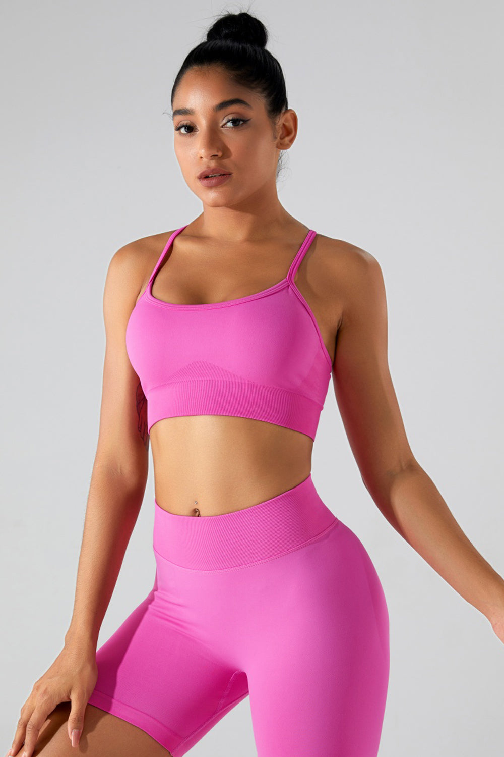 Crisscross Spaghetti Strap Active Cami - Tantalize Boutique