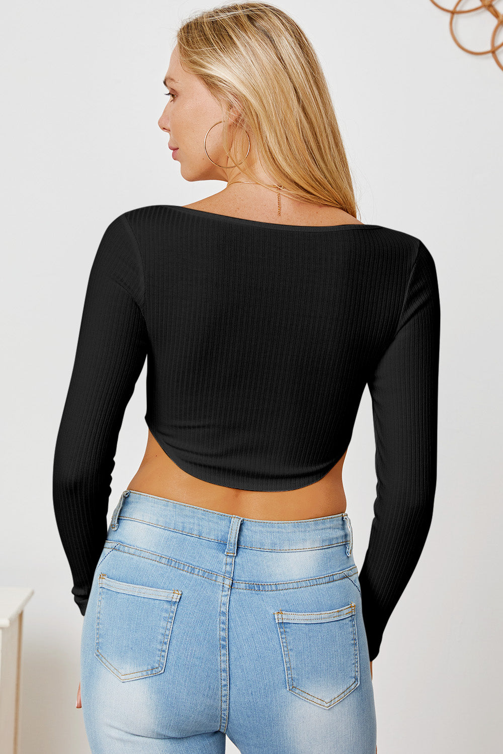 Ribbed Long Sleeve T-Shirt - Tantalize Boutique