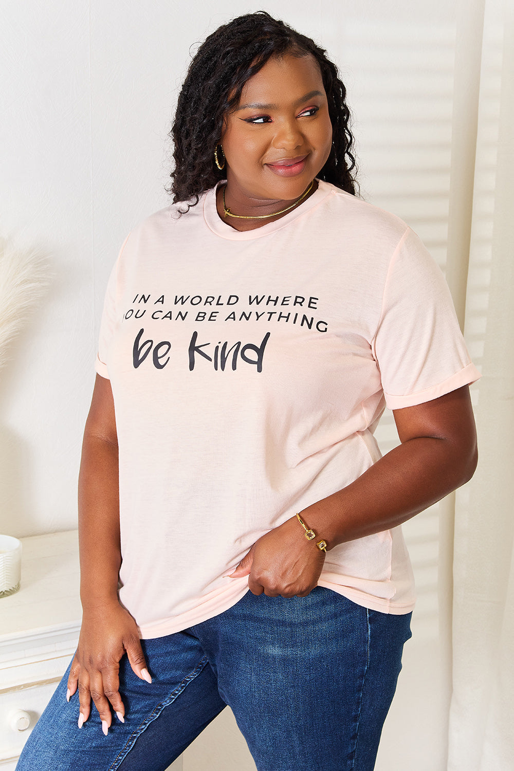 Simply Love Slogan Graphic Cuffed T-Shirt - Tantalize Boutique