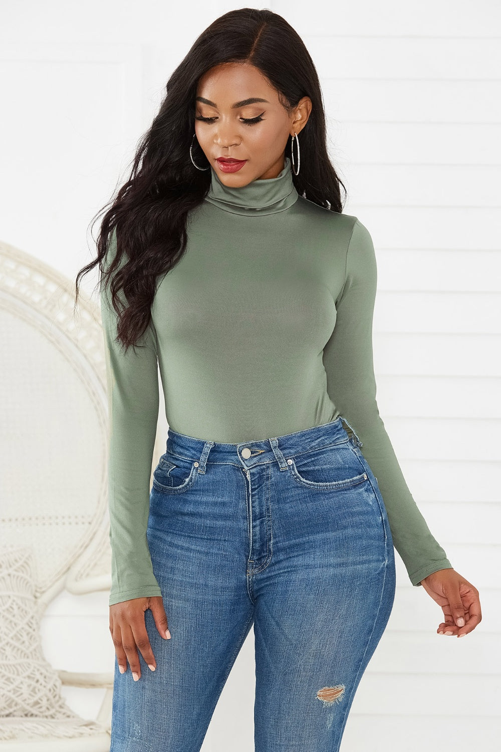 Turtleneck Long Sleeve Bodysuit - Tantalize Boutique